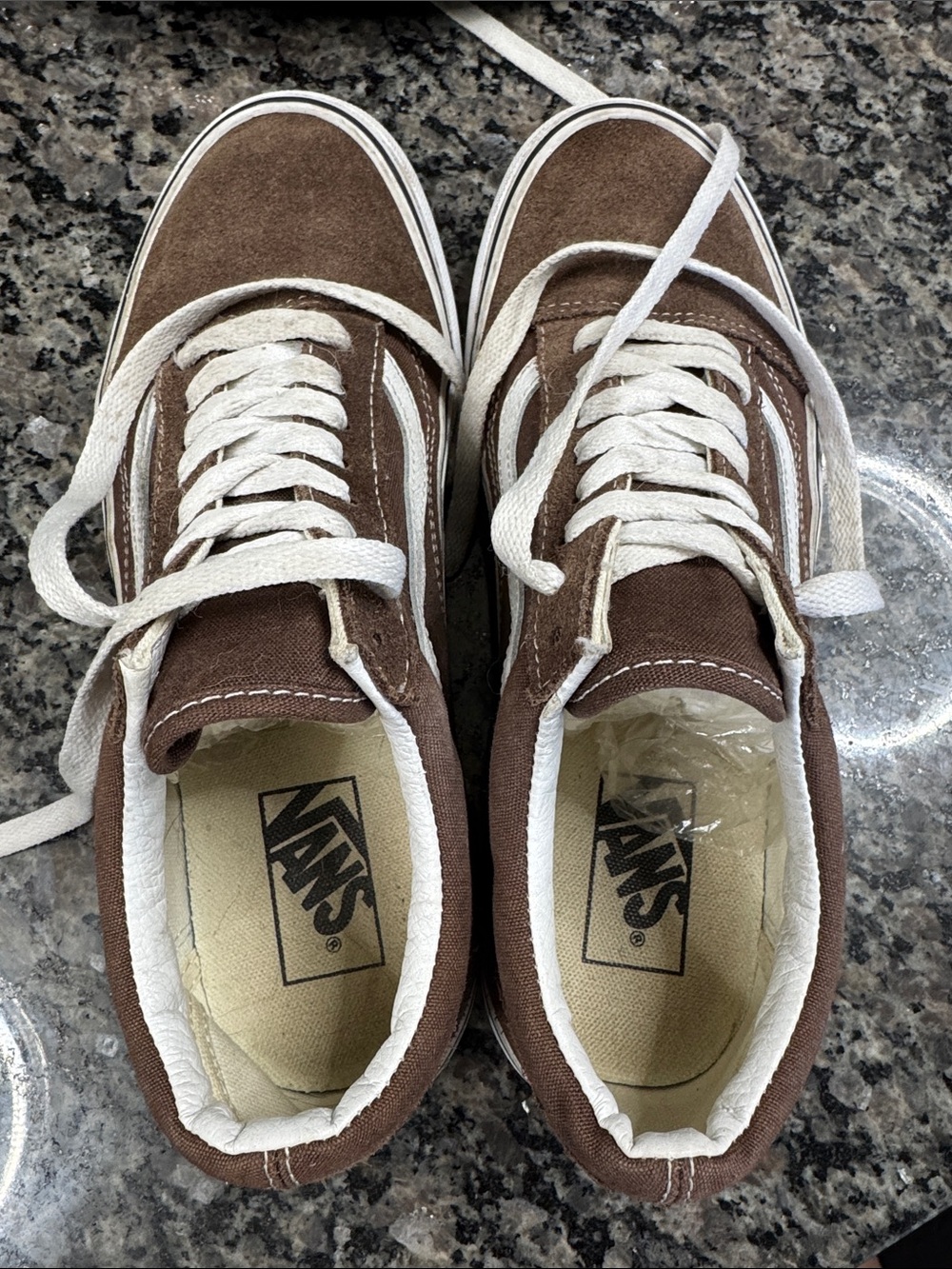 Vans Brown Suede Old Skool with White Stripe EUC M8 W 9.5 - Picture 13 of 14